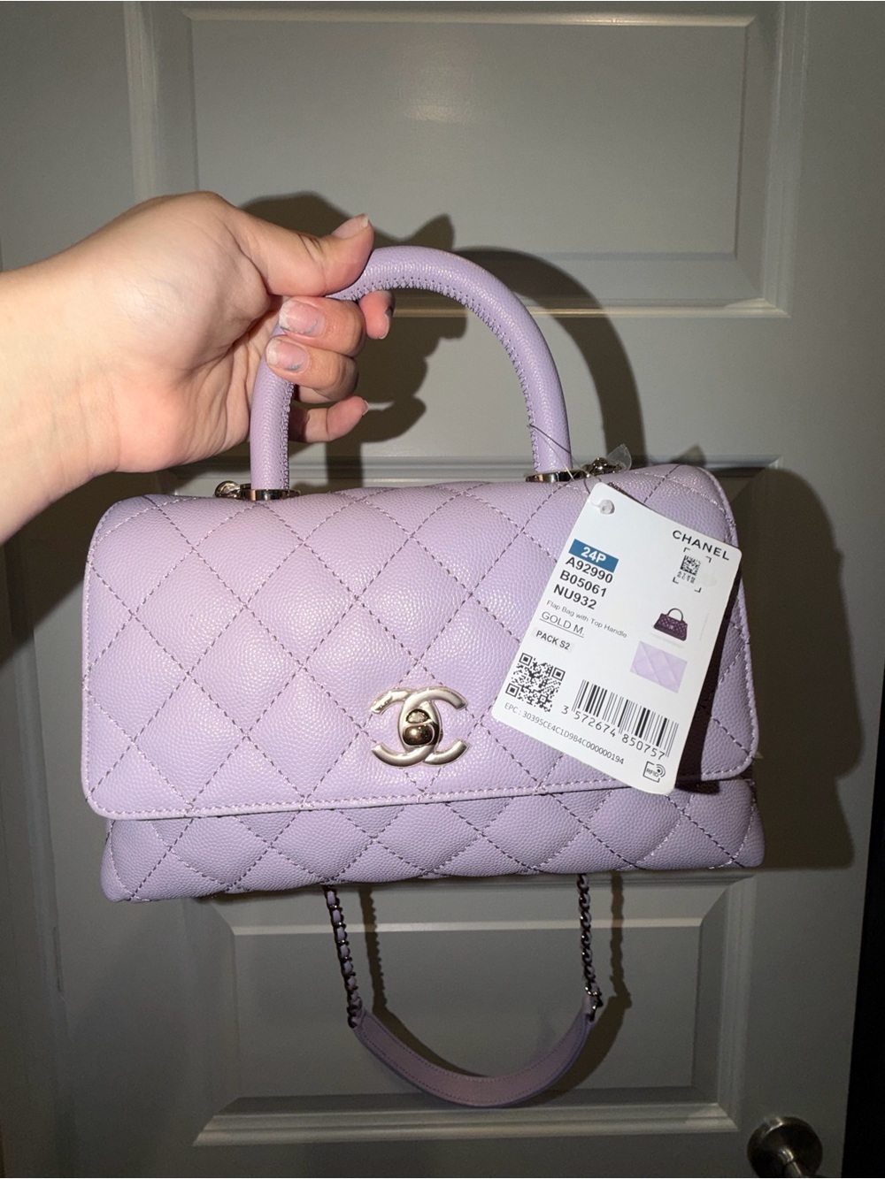 CHANEL Quilted Top-Handle Mini Bag in Lavender - Picture 2 of 5
